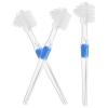 Plastic Double-Sided Denture Brush with Nylon Bristles, Transparent, 3 Count view 1
