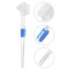 Plastic Double-Sided Denture Brush with Nylon Bristles, Transparent, 3 Count view 4
