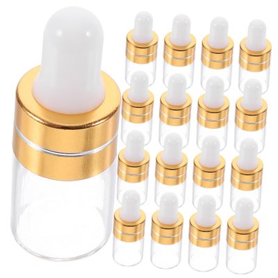 50-Pack 2 mL Small Refillable Glass Dropper Bottles for Essential Oils