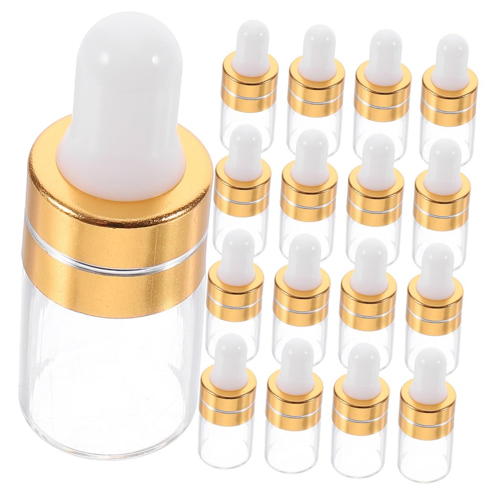 50-Pack 2 mL Small Refillable Glass Dropper Bottles for Essential Oils
