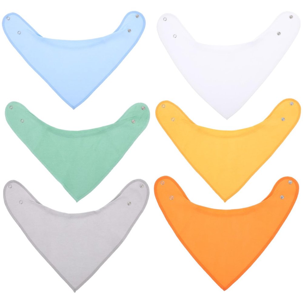 WEKAMOS 6-Piece Cotton Bandana Bib Set for Newborns