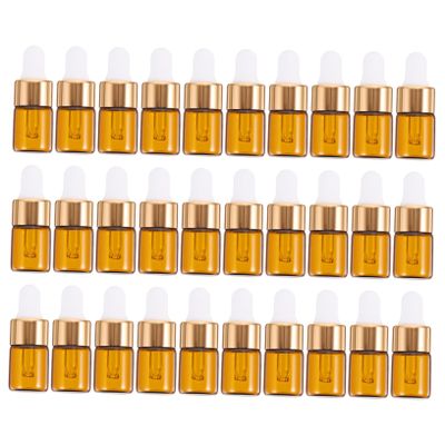 FOMIYES 30-Pack 2 mL Amber Glass Dropper Bottles with Precision Pipettes for Essential Oils