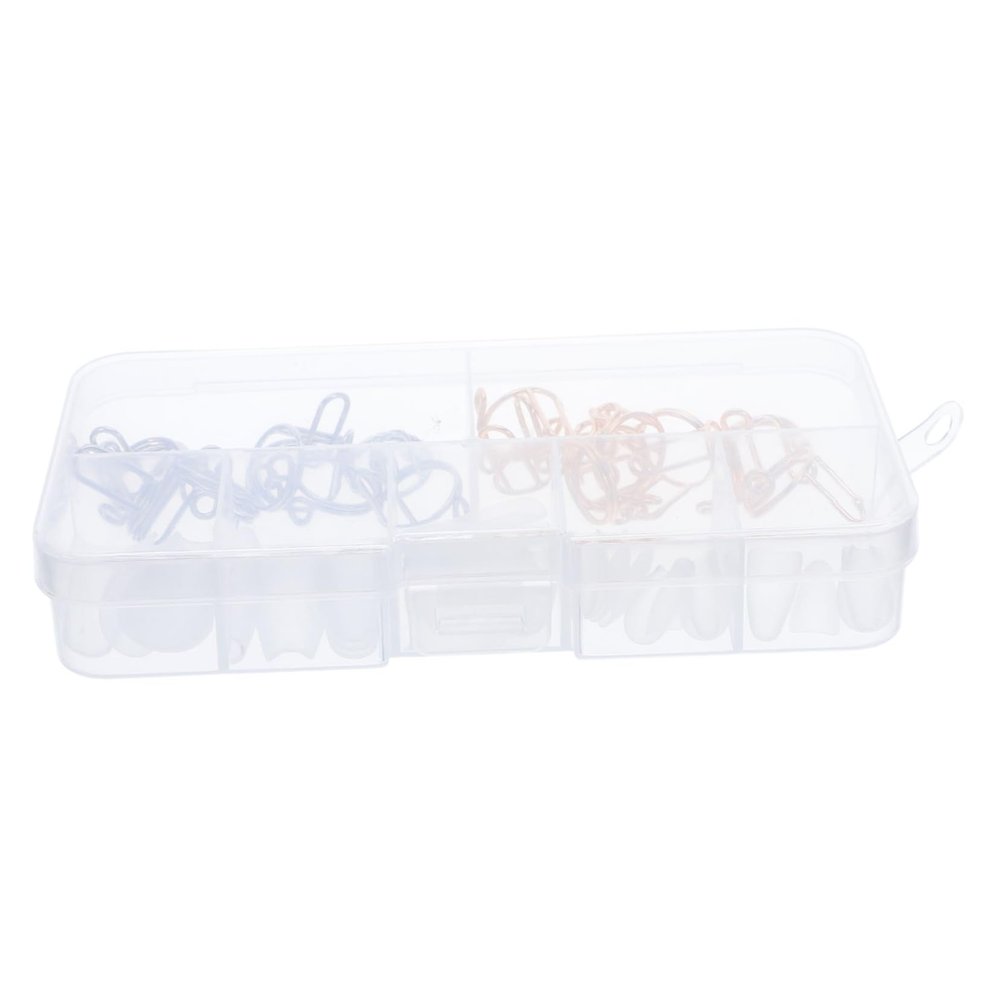 Removable Artificial Fingernails with Finger Rings, 1 Set, White