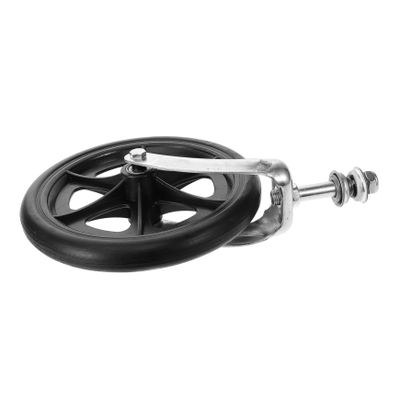 Wheelchair Caster Wheel with Bearing and Fork, Black Replacement Part