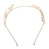 AKOOSY Women's Pearl Headband with Gold-Colored Leaves view 1