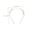 AKOOSY Women's Pearl Headband with Gold-Colored Leaves view 2