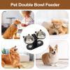 Cat Food and Water Bowls with Stand, Slow Feeder Bowl for Puppies and Cats view 4