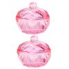 TOGEVAL 2-Piece Glass Dappen Dish Set with Lids, Pink Crystal view 1