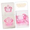 TOGEVAL 2-Piece Glass Dappen Dish Set with Lids, Pink Crystal view 2