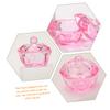 TOGEVAL 2-Piece Glass Dappen Dish Set with Lids, Pink Crystal view 4