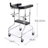 Stand-Up Folding Rollator, 100 kg Capacity, Padded Armrests, 10-Level Height Adjustment (Size A) view 3