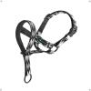 Soft Nylon Dog Head Collar with Letter Pattern, Adjustable, Black W Style view 1