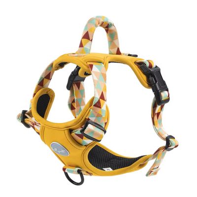bullywelt | Dog Harness for French Bulldogs, No-Pull, Breathable, Adjustable, Comfortable (Yellow, M)