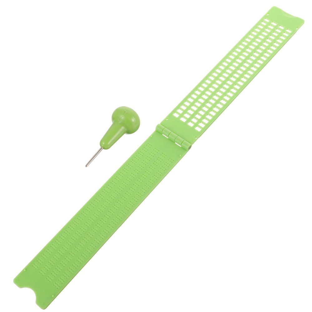 Healvian Portable Durable Plastic Braille Slate with Stylus for Visually Impaired Users, for Learning and Writing