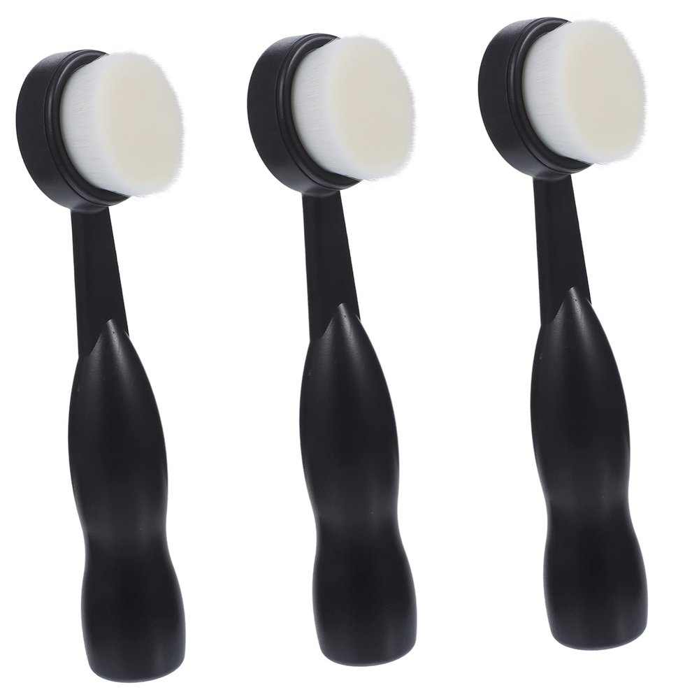 Facial Cleansing Brush with Handle, Standing Design, 3-Pack