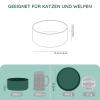 SPUNKYJUNKY Ceramic Dog Bowl, 2-Piece Set, Food Bowl for Cats and Dogs, 850 ml, Green view 4
