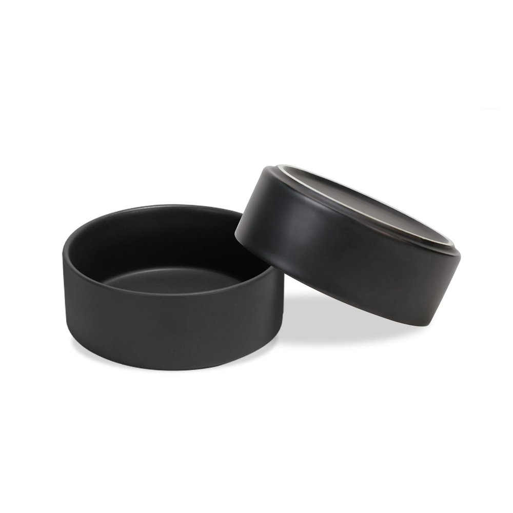 SPUNKYJUNKY Ceramic Pet Bowls, 2-Pack, 850 ml, Black