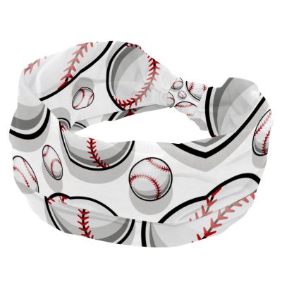 Stretch Headbands for Women, White, Wide Knotted Sports Headband