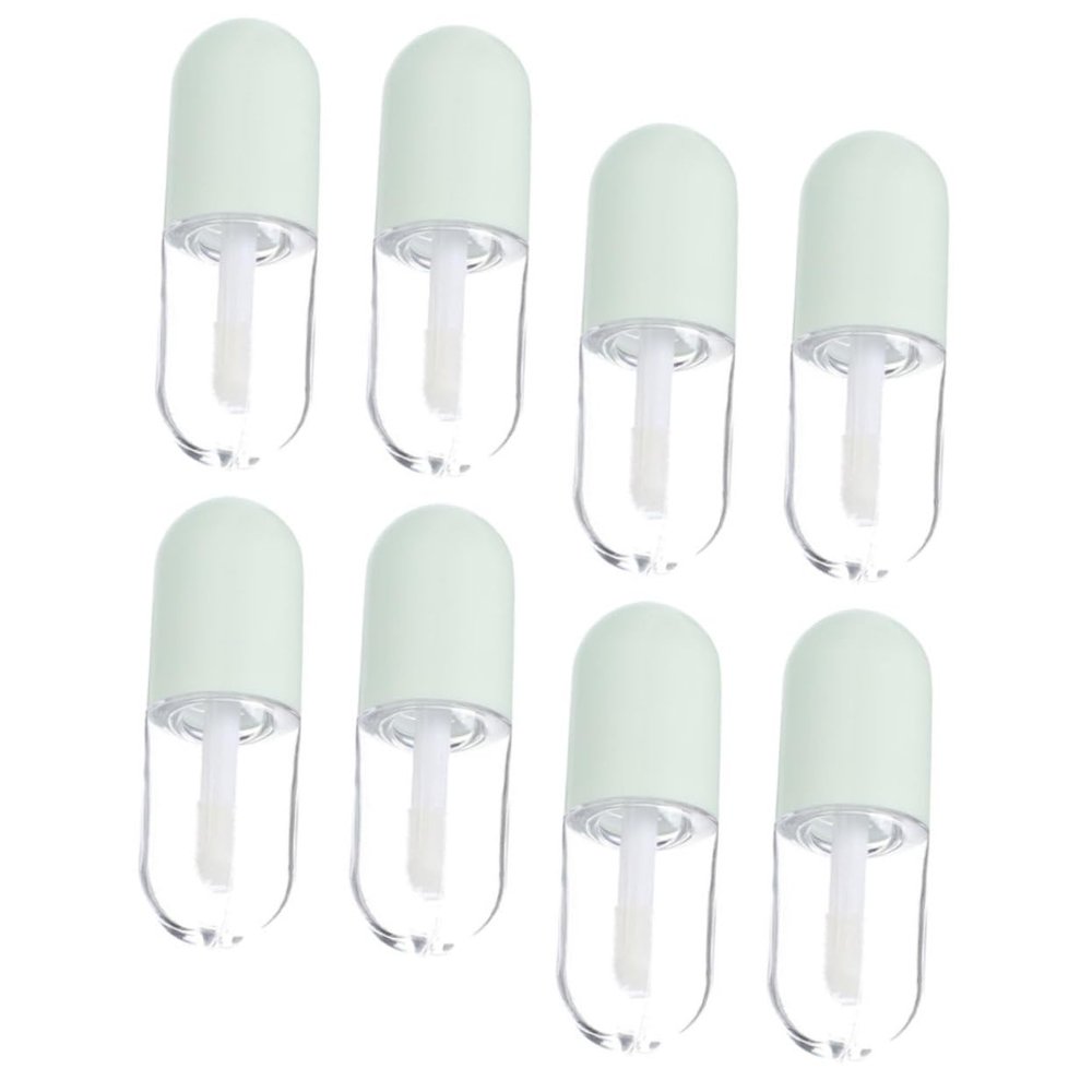 8 Empty 5 mL Plastic Lip Gloss Tubes, Green
