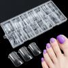 Kiiwah 150-Piece Polygel Toenail Forms, Long Dual Tips for Pedicure Extensions, Reusable Set, 15 Sizes (Transparent) view 1