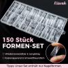 Kiiwah 150-Piece Polygel Toenail Forms, Long Dual Tips for Pedicure Extensions, Reusable Set, 15 Sizes (Transparent) view 3