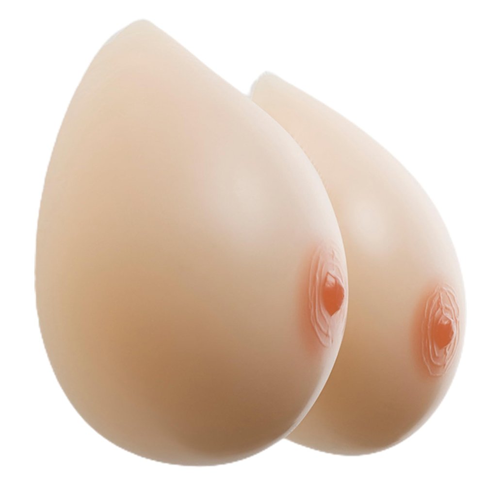 Silicone Breast Prostheses, 1 Pair Self-Adhesive Breast Forms for Mastectomy and Transgender Use
