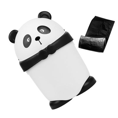 Cute Panda Trash Can with Flip Lid, PP, 1 Piece