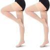 Thigh-High Compression Stockings for Women and Men, Beige, 2 Pairs view 1