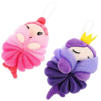 Cartoon Shower Exfoliating Balls for Kids, 2-Pack