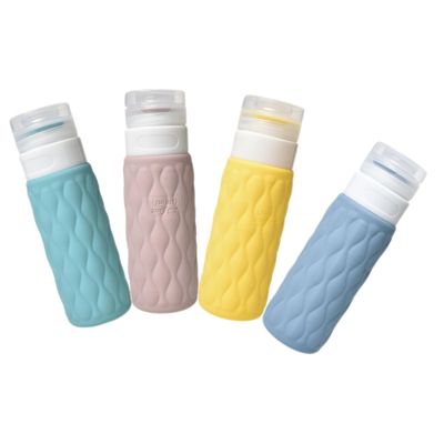 Garneck 4-Pack 100 mL Silicone Travel Lotion Bottles, Refillable Squeezable Shampoo Containers