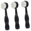 DECORNIJIA Self-Standing Facial Cleansing Brush with Handle, Soft Facial Exfoliating Brush for Deep Cleansing, Lightweight and Portable, for Sensitive Skin (3 Pieces, Black) view 1