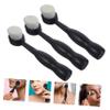 DECORNIJIA Self-Standing Facial Cleansing Brush with Handle, Soft Facial Exfoliating Brush for Deep Cleansing, Lightweight and Portable, for Sensitive Skin (3 Pieces, Black) view 3