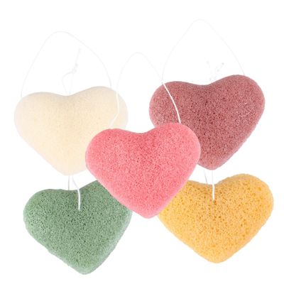 Heart-Shaped Facial Cleansing Sponge, Natural Cellulose