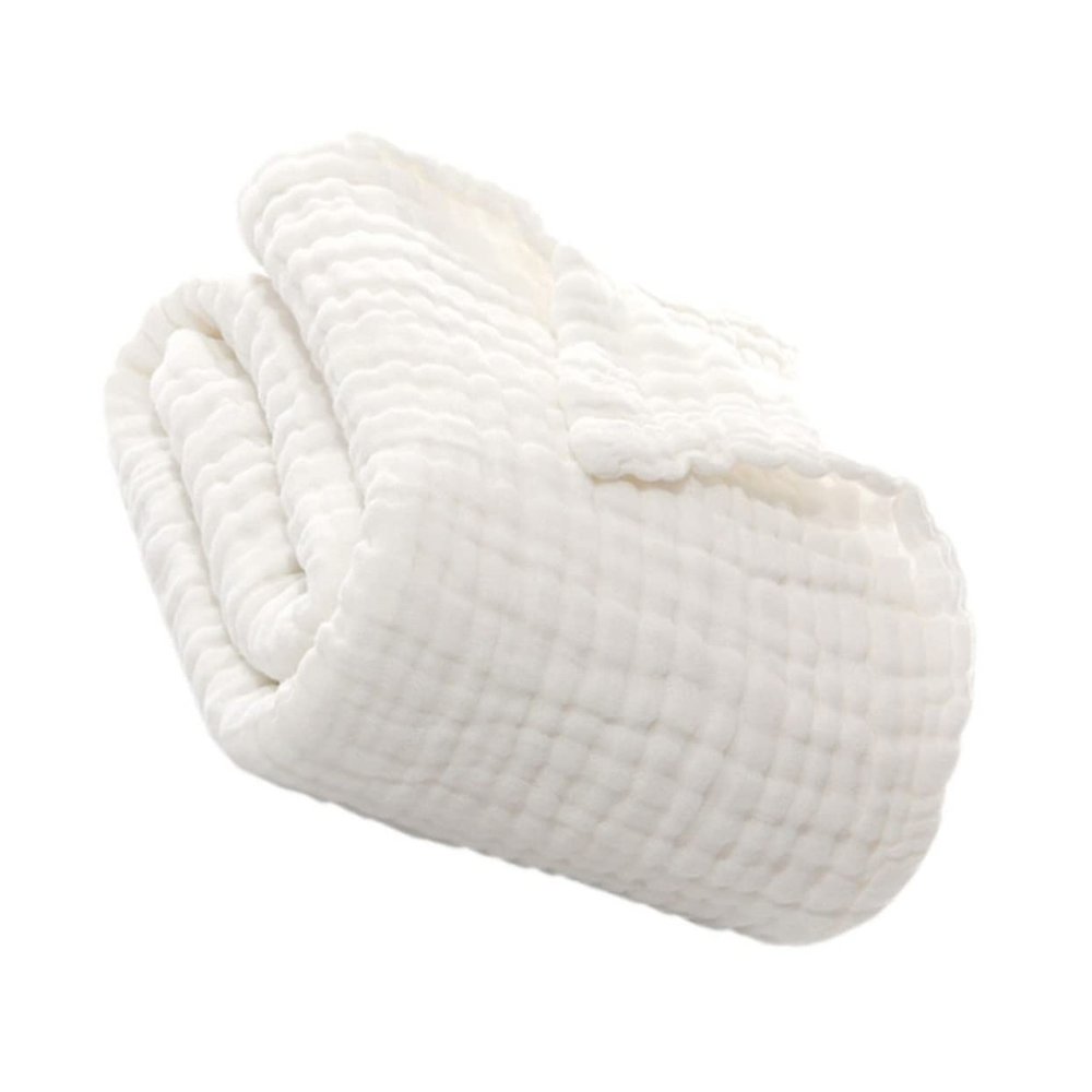 Beaupretty White Cotton Muslin Baby Blanket