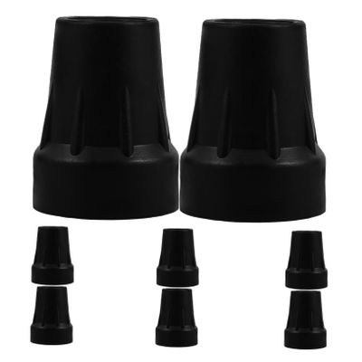 Healeved 8-Piece Non-Slip Rubber Replacement Tips for Walking Aids, 19 mm Inner Diameter