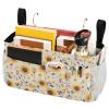 FRODOTGV Bedside Storage Caddy with Pockets, Brown Pattern view 1