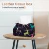 lcndlsoe Tissue Box Holder, Tropical Palm Leaf and Monstera Floral Pattern, Rectangular Leather Organizer, 2-Pack view 2