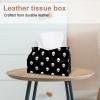 lcndlsoe Tissue Box Holder, Day of the Dead Sugar Cat Skull with Flowers, Rectangular, Leather, Decorative Organizer, 2-Pack view 2