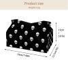 lcndlsoe Tissue Box Holder, Day of the Dead Sugar Cat Skull with Flowers, Rectangular, Leather, Decorative Organizer, 2-Pack view 4
