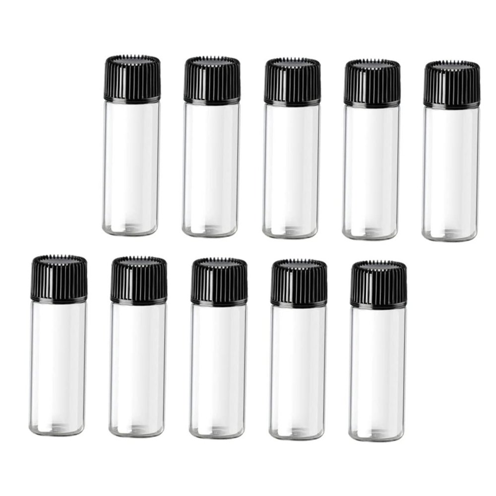 Veemoon 24 Small Glass Bottles for Essential Oils with Black Screw Caps for Travel and Hotels