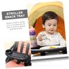 Removable Plastic Stroller Tray with Cup Holder, Black view 3