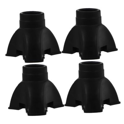 4-Pack Triangular Rubber Tips for Trekking Poles, Black
