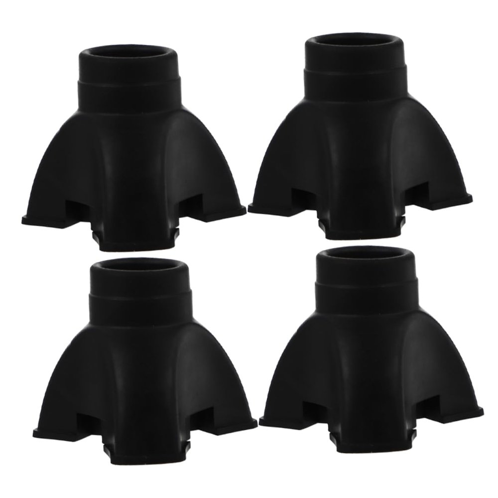4-Pack Triangular Rubber Tips for Trekking Poles, Black