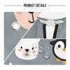 Haircut Cape with Cute Cartoon Animals, Professional Barber Cape, Long Hairdressing Cape, 160 x 140 cm, Gray view 4