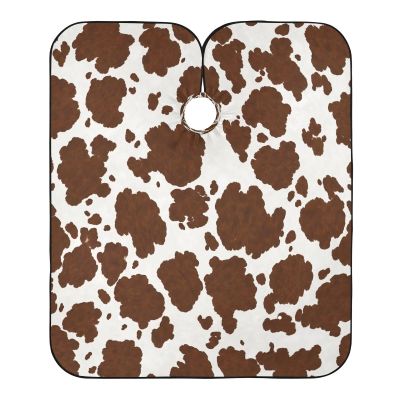 Cowhide-Texture Brown Haircut Cape, Waterproof Barber Gown, 164.8 x 140 cm