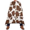 Cowhide-Texture Brown Haircut Cape, Waterproof Barber Gown, 164.8 x 140 cm view 2