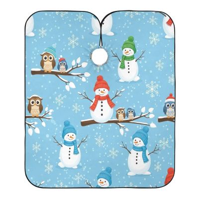 RPLIFE Professional Haircut Cape with Snowmen, Hats and Scarves, 165 x 140 cm, Shampoo Salon Cape
