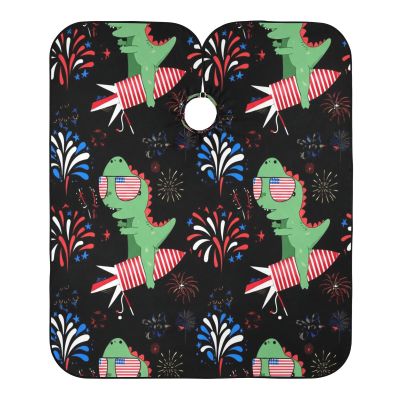 Cute Dinosaur and Fireworks Barber Cape, 160 x 140 cm