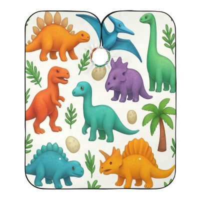 RPLIFE Haircut Cape with Colorful Dinosaurs, Polyester Barber Cape for Adults