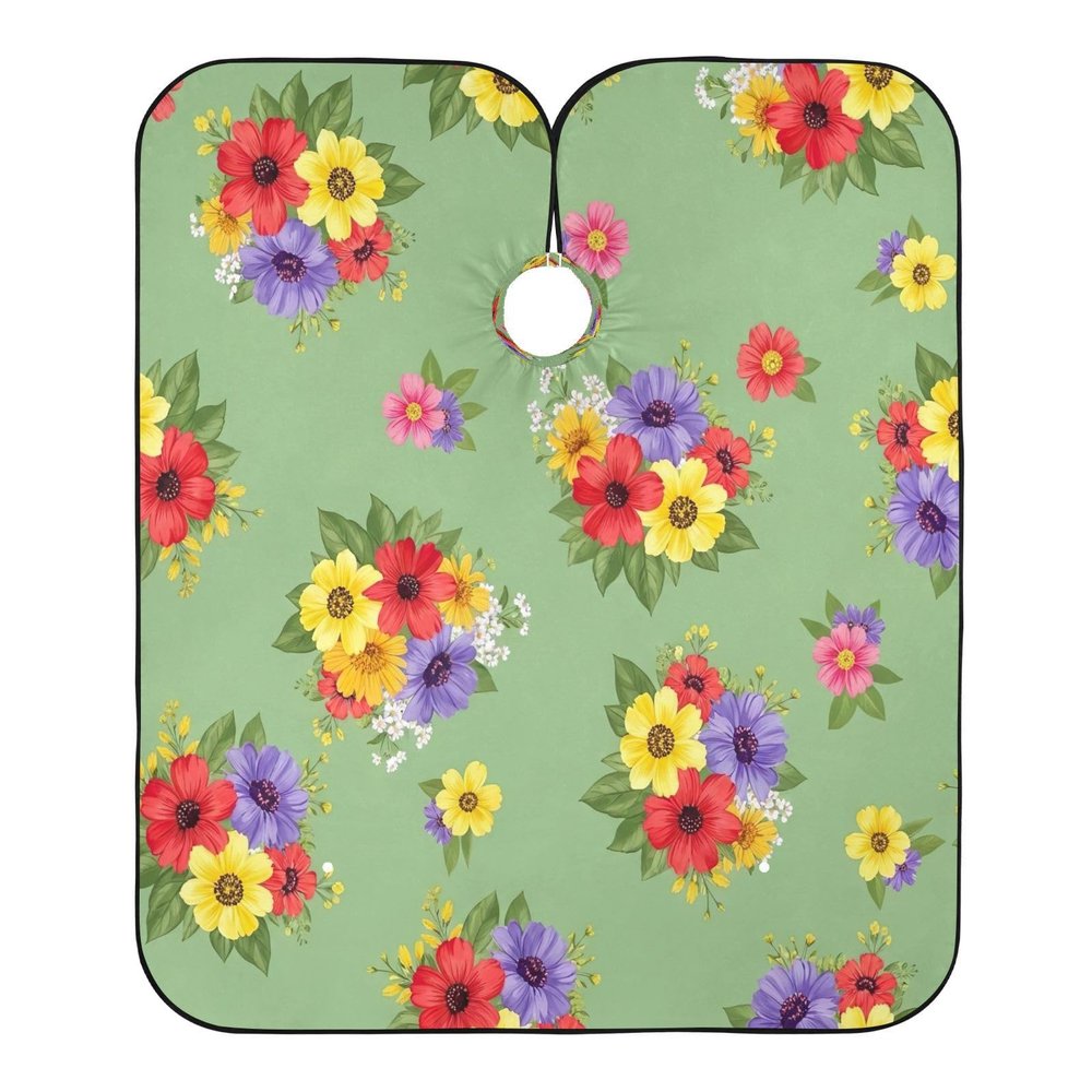 Bouquets Wildflowers Red Haircut and Shampoo Cape, Waterproof Salon Styling Cape, 160 x 140 cm